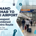 Anand vihar ISBT se IGI airport cheapest combined metro map